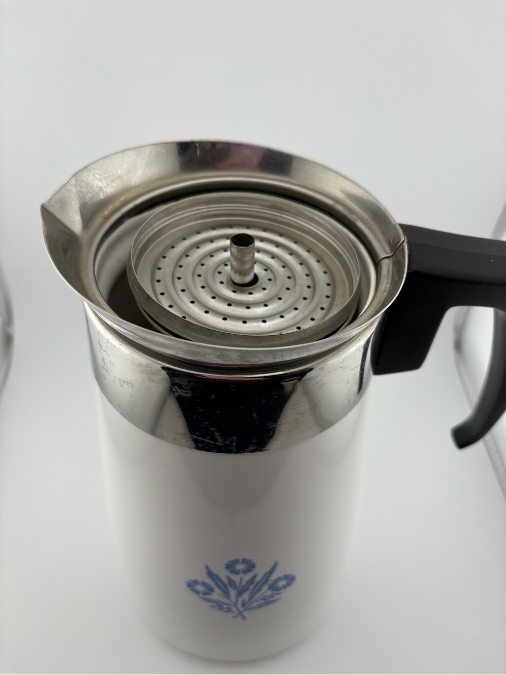 Corning Ware Blue Cornflower 9 Cup Percolator with insides and lid - Picture 5 of 9